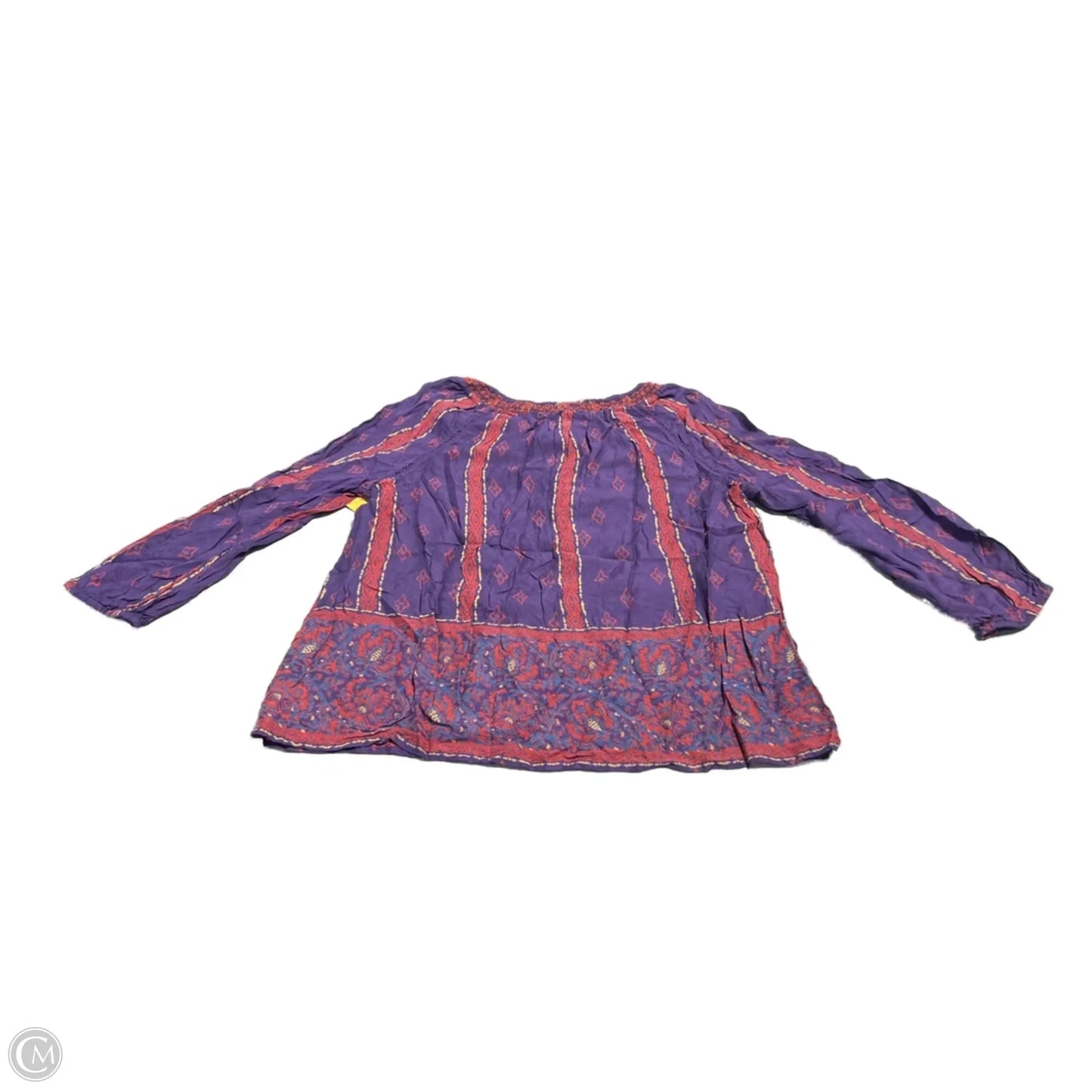 Blouse Long Sleeve By Lucky Brand In Purple, Size: M