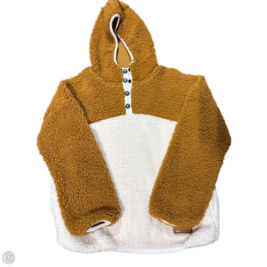 Jacket Fleece By Simply Southern In Cream & Tan, Size: M