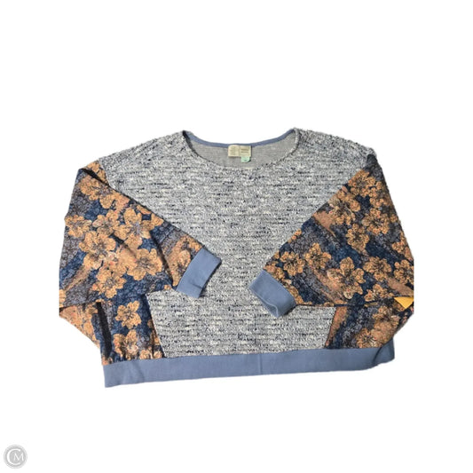 Blouse Long Sleeve By Saturday/sunday In Blue, Size: L