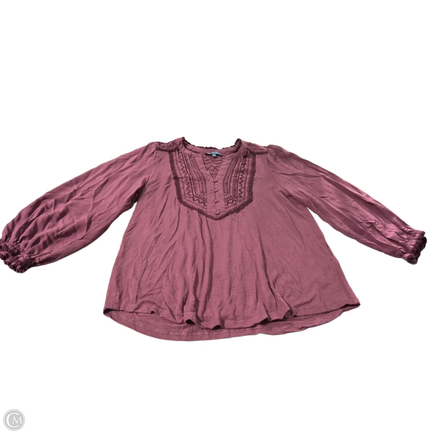 Blouse Short Sleeve By Democracy In Purple, Size: M