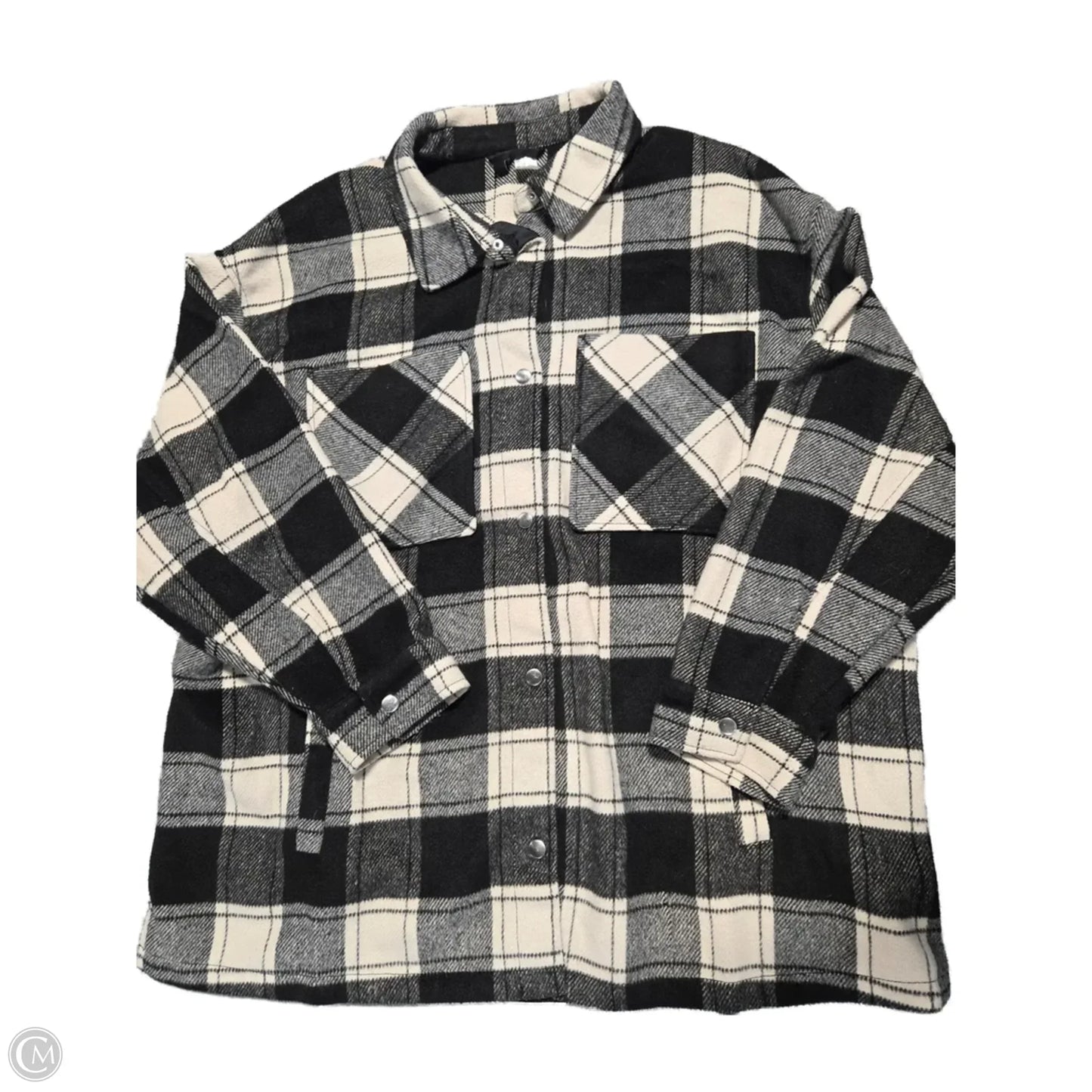 Jacket Fleece By Divided In Black & Cream, Size: Xl