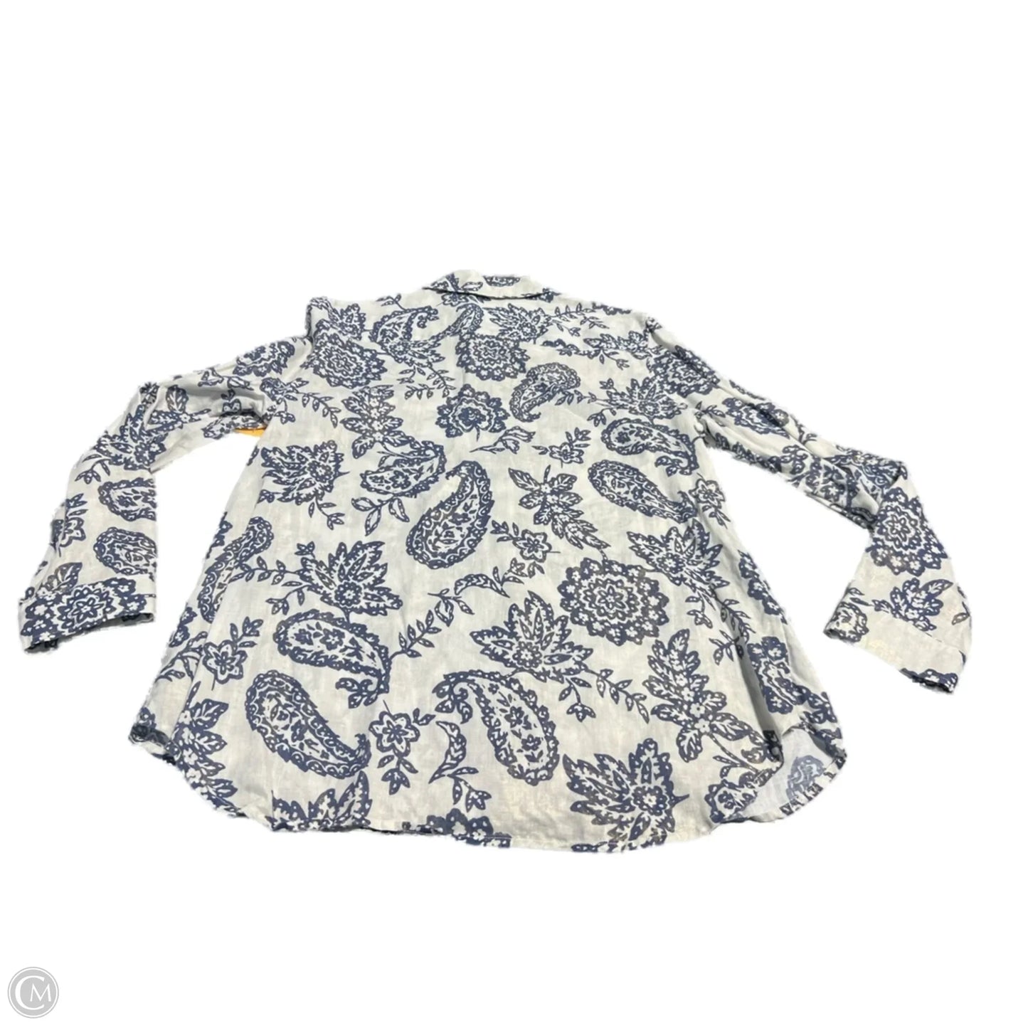 Top Long Sleeve By Charter Club In Blue & White, Size: Xl