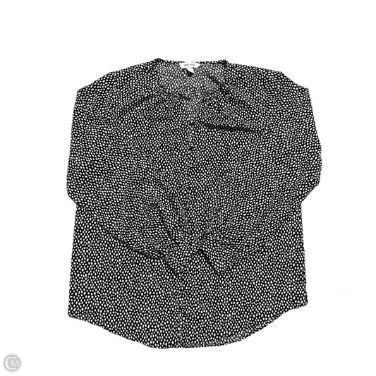 Blouse Long Sleeve By Nine West In Polkadot Pattern, Size: M