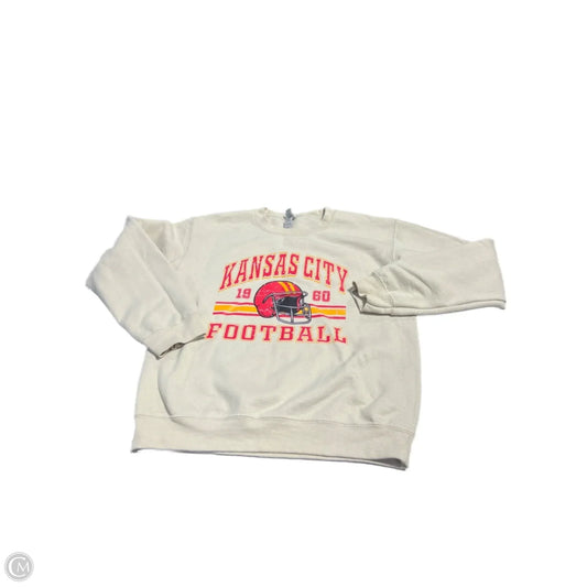 Top Long Sleeve By Gildan In Tan, Size: S