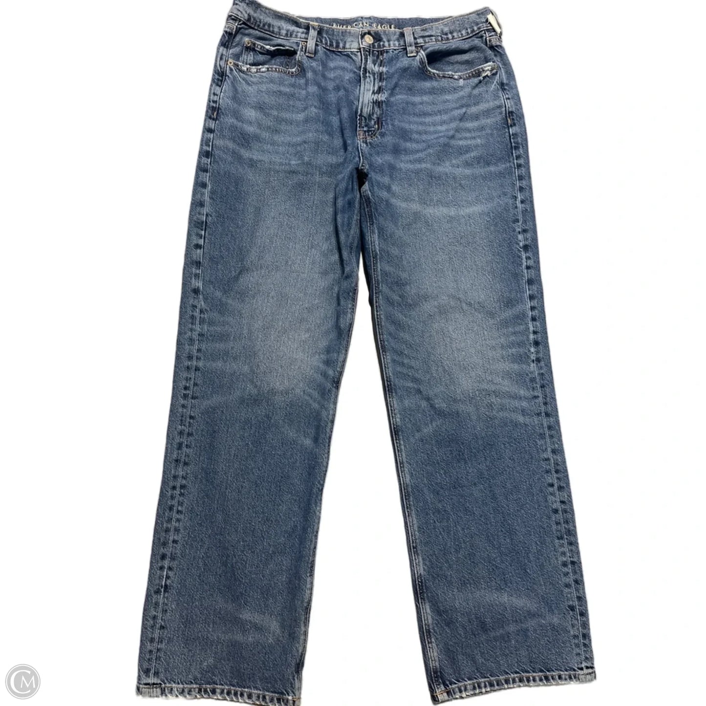 Jeans Wide Leg By American Eagle In Blue Denim, Size: 16