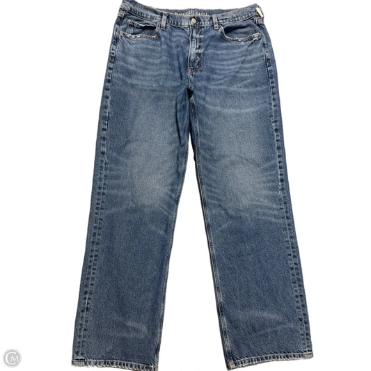 Jeans Wide Leg By American Eagle In Blue Denim, Size: 16