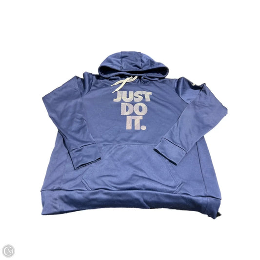 Sweatshirt Hoodie By Nike In Navy, Size: L