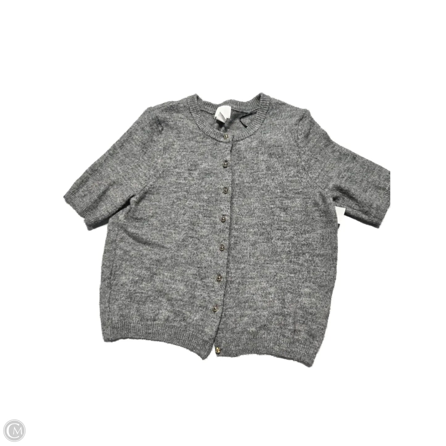 Sweater Short Sleeve By H&m In Grey, Size: L