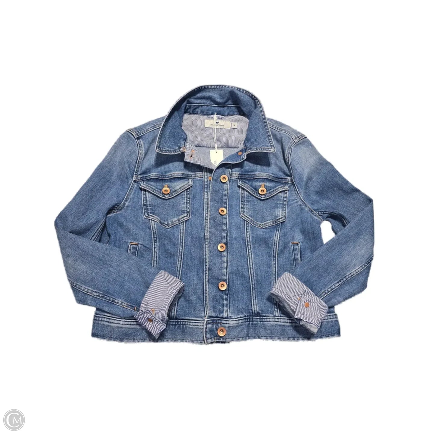 Jacket Denim By Vineyard Vines In Blue Denim, Size: M