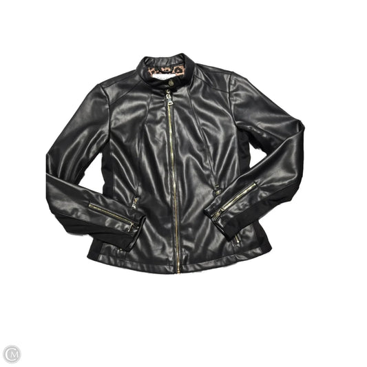 Jacket Leather By Calvin Klein In Black, Size: M