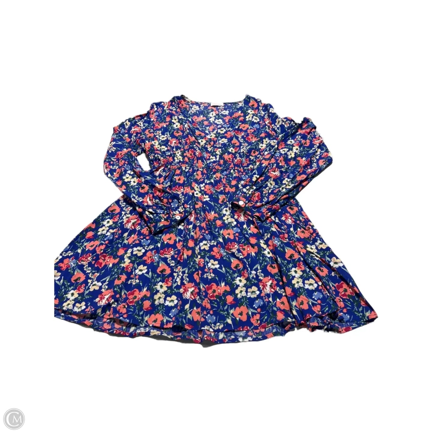 Dress Casual Short By Pink Lily In Blue, Size: L