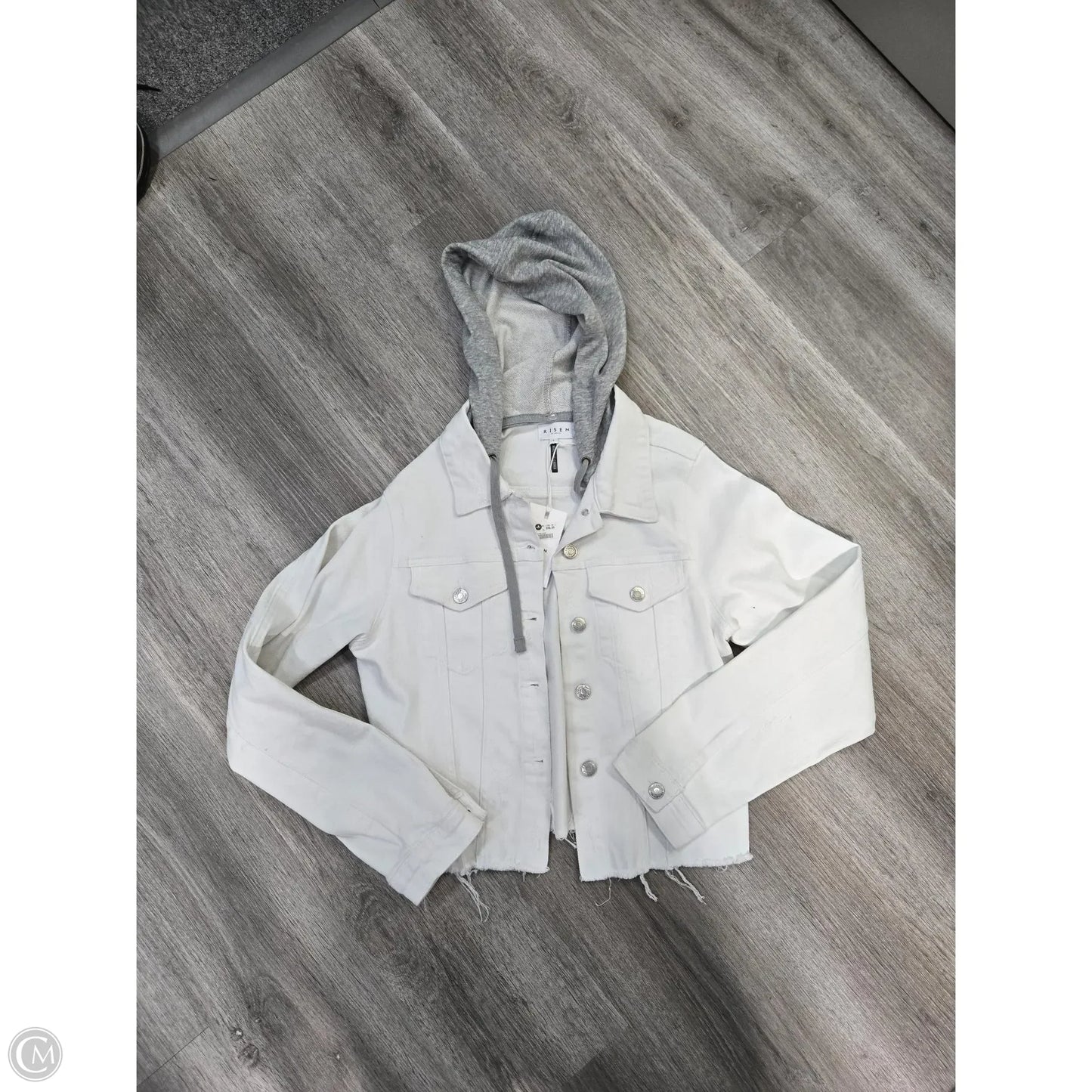 Jacket Denim By Risen In White, Size: L