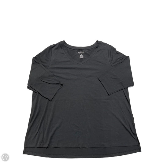 Top 3/4 Sleeve Basic By Jones And Co In Black, Size: 2x