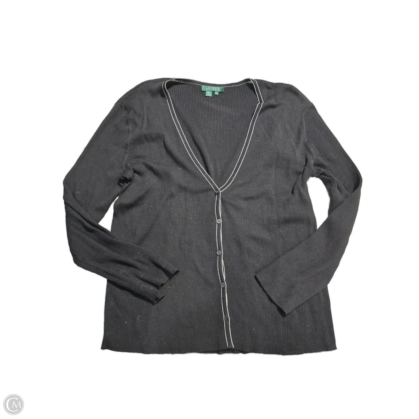 Cardigan By Lauren By Ralph Lauren In Black, Size: 3x