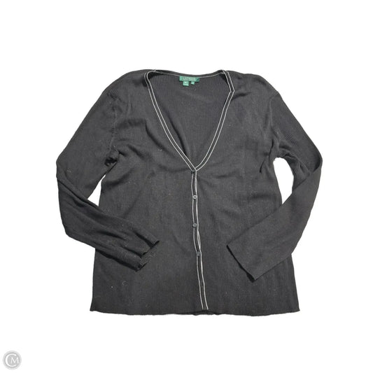 Cardigan By Lauren By Ralph Lauren In Black, Size: 3x