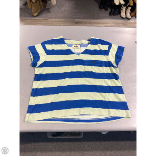 Top Short Sleeve By Madewell In Striped Pattern, Size: S