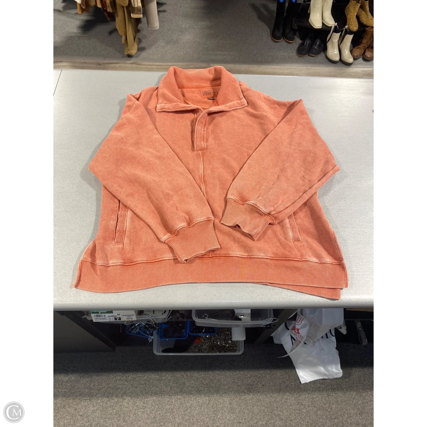 Top Long Sleeve By American Eagle In Orange, Size: M