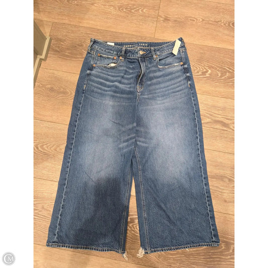 Jeans Wide Leg By American Eagle In Blue Denim, Size: 12