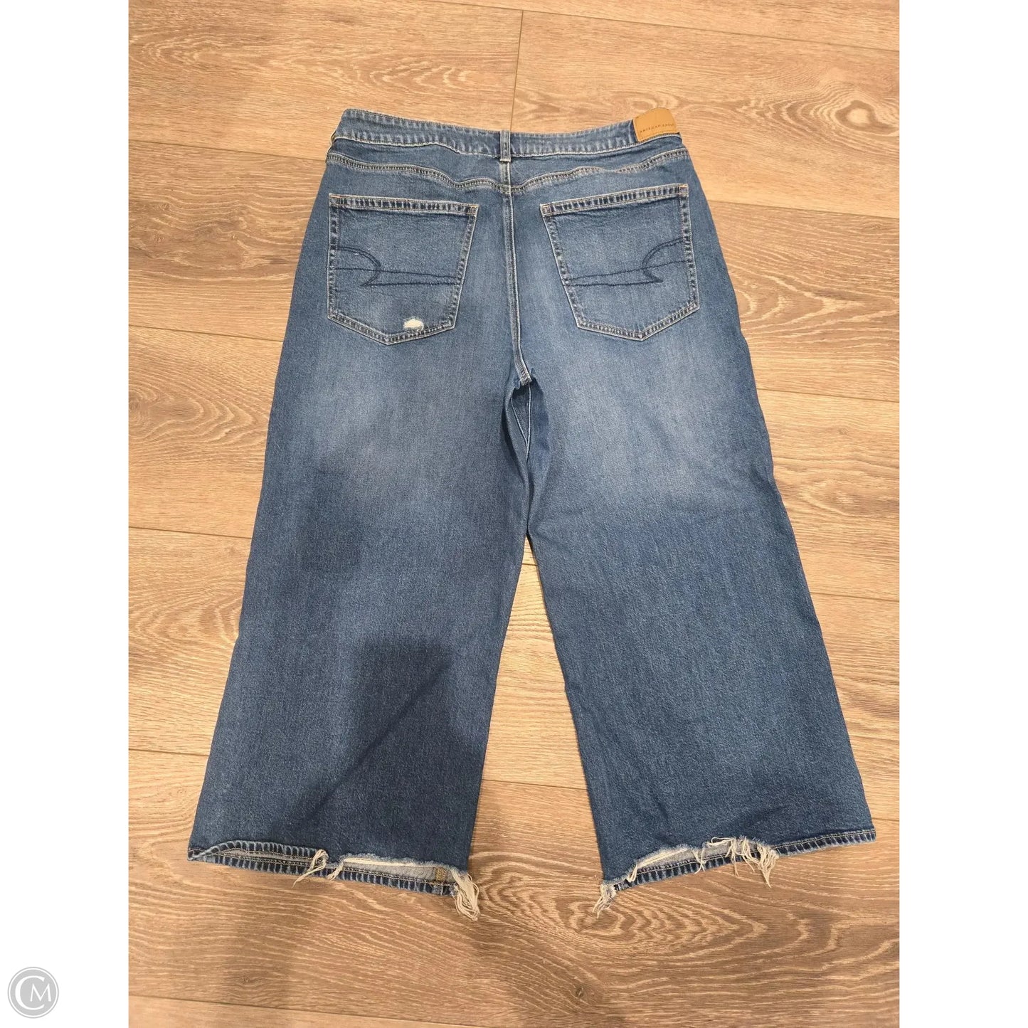 Jeans Wide Leg By American Eagle In Blue Denim, Size: 12
