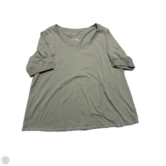 Top Short Sleeve By Relativity In Green, Size: 2x