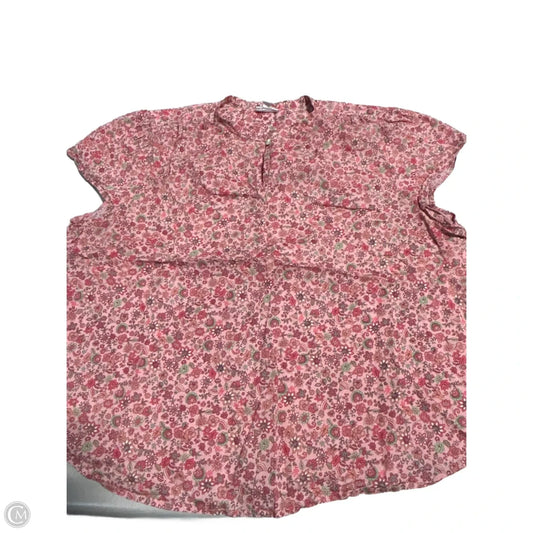 Top Short Sleeve By J. Jill In Floral Print, Size: 3x