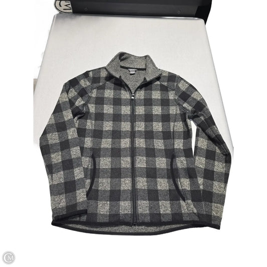 Jacket Fleece By Eddie Bauer In Plaid Pattern, Size: M