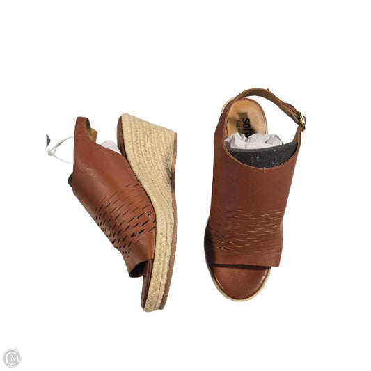 Shoes Heels Wedge By Cmc In Brown, Size: 7