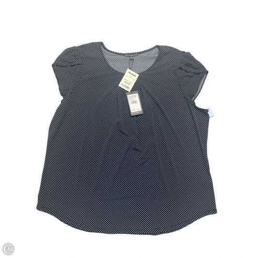 Blouse Short Sleeve By Adrianna Papell In Polkadot Pattern, Size: Xl