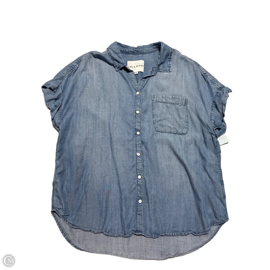 Top Short Sleeve By Lola River In Blue, Size: Xl