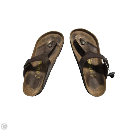 Sandals Flats By Birkenstock In Brown, Size: 7