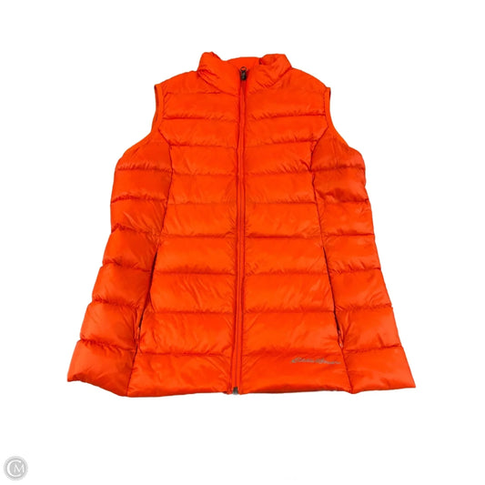 Vest Puffer & Quilted By Eddie Bauer In Orange, Size: M
