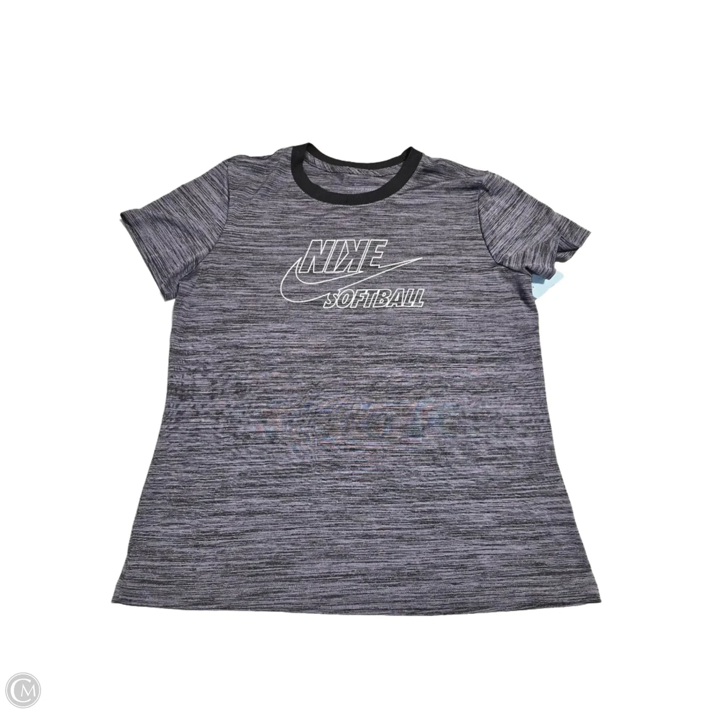 Athletic Top Short Sleeve By Nike In Grey, Size: S