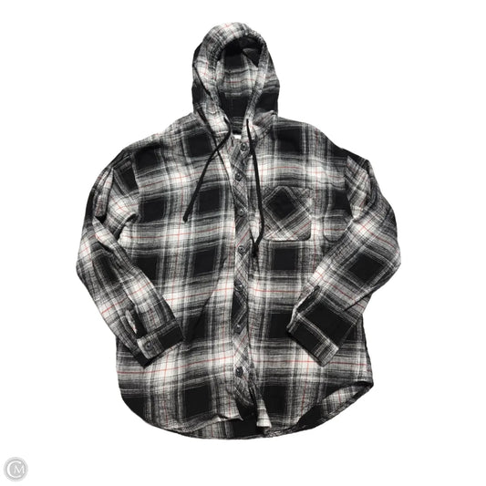 Top Long Sleeve By Maurices In Plaid Pattern, Size: L