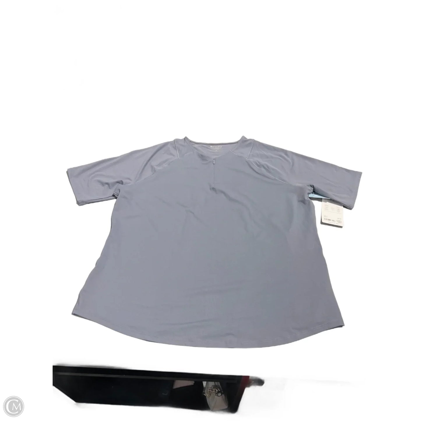 Athletic Top Short Sleeve By Athleta In Grey, Size: 2x