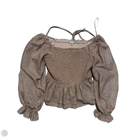 Top Long Sleeve By White Birch In Rose Gold, Size: L