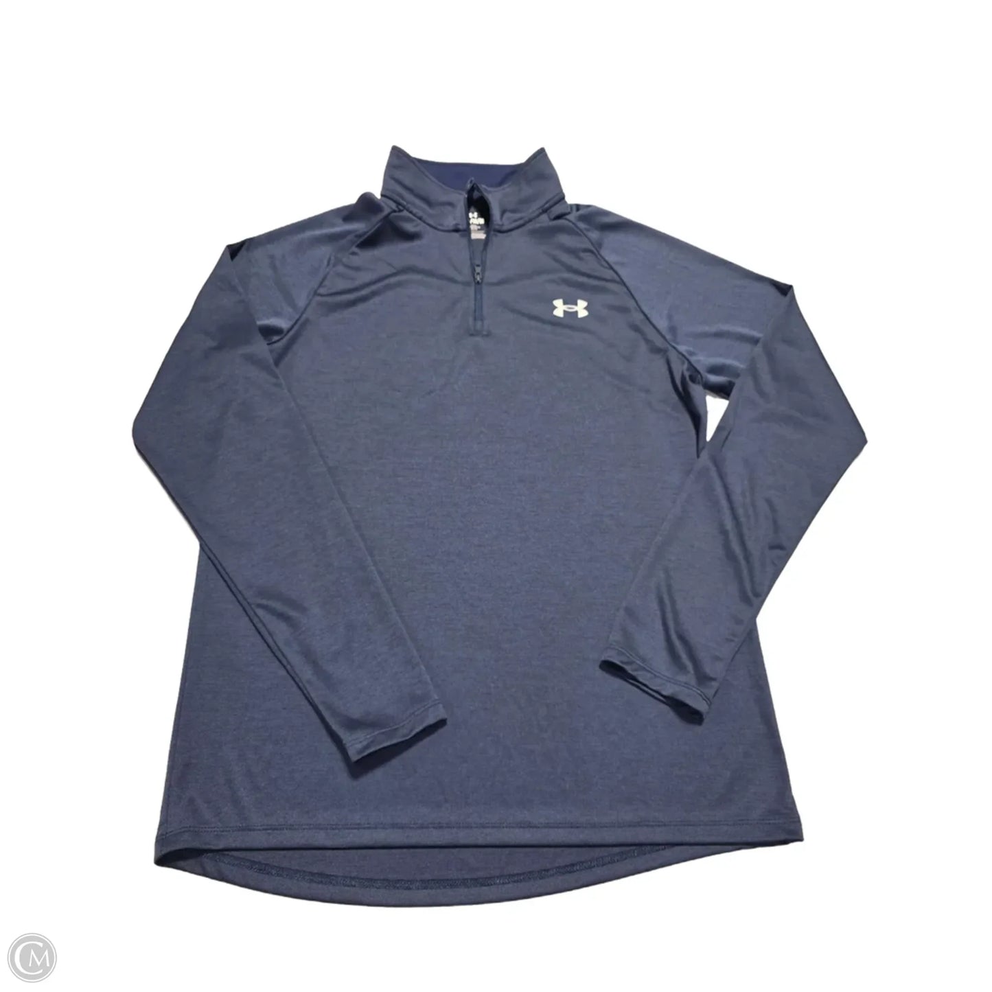 Athletic Top Long Sleeve Collar By Under Armour In Blue, Size: M