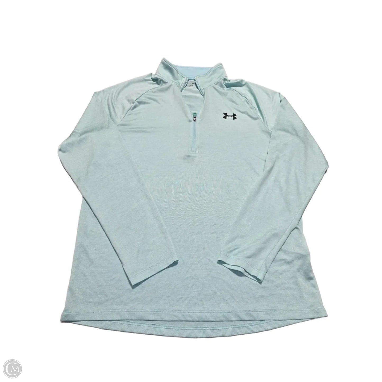 Athletic Top Long Sleeve Collar By Under Armour In Blue, Size: M