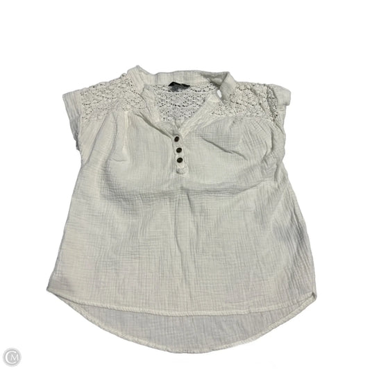 Top Short Sleeve Designer By Frye In White, Size: S