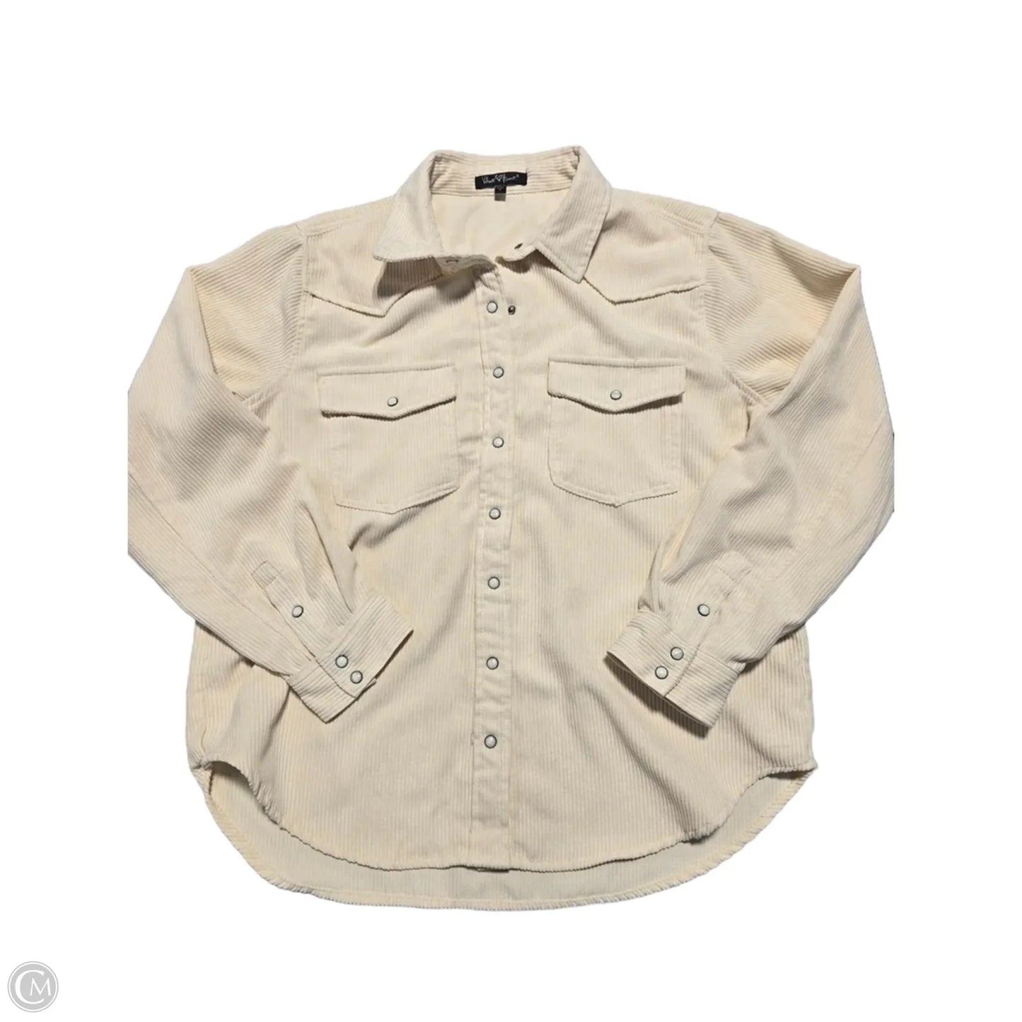 Top Long Sleeve By Velvet Heart In Cream, Size: L