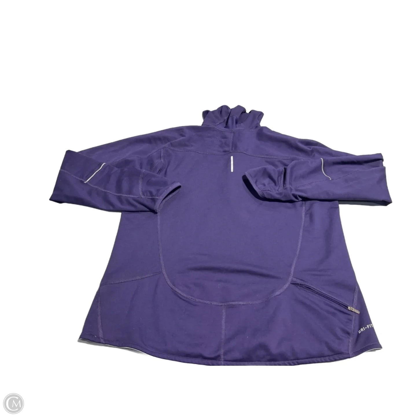 Athletic Top Long Sleeve Collar By Nike In Purple, Size: Xl