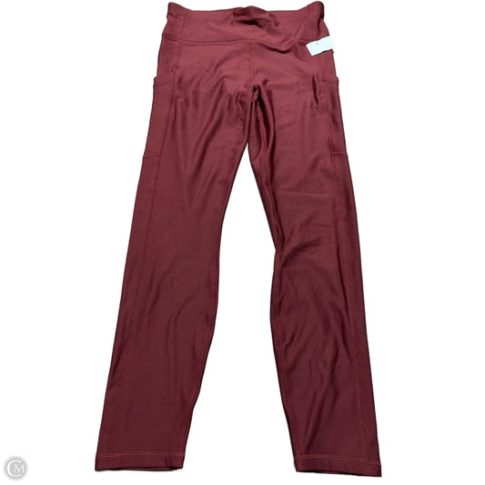 Athletic Leggings By Fabletics In Maroon, Size: L