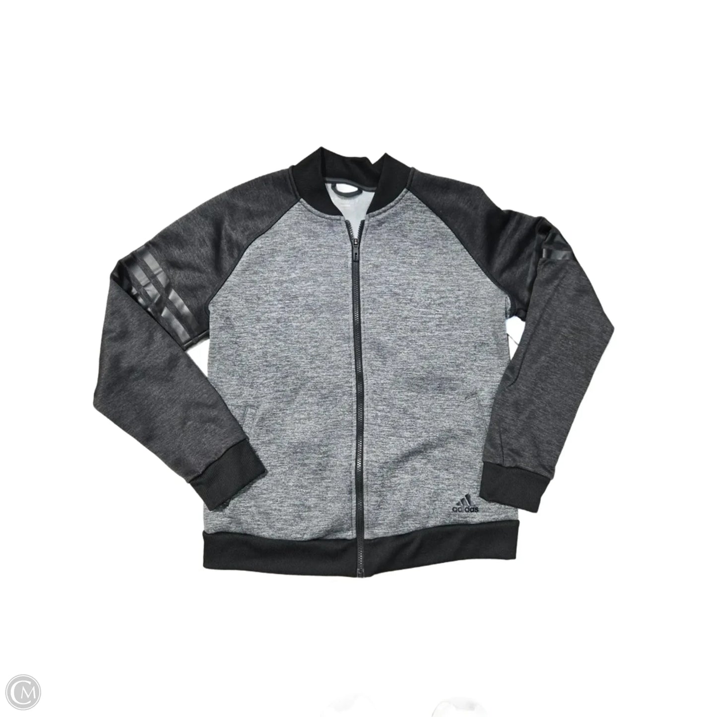 Athletic Jacket By Adidas In Grey, Size: L