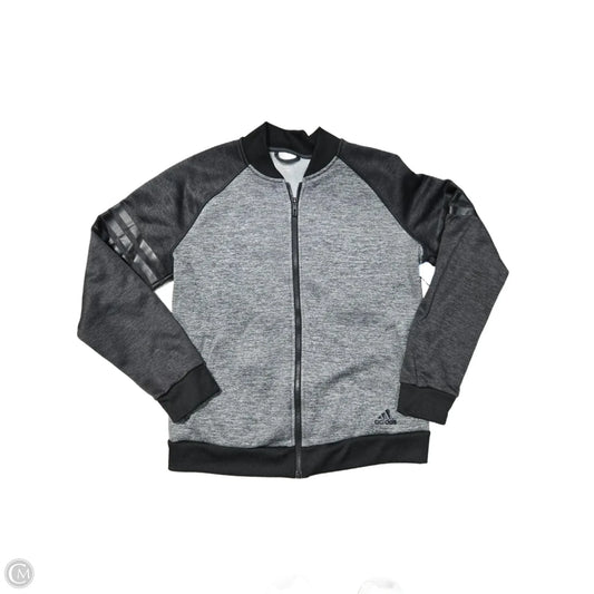 Athletic Jacket By Adidas In Grey, Size: L