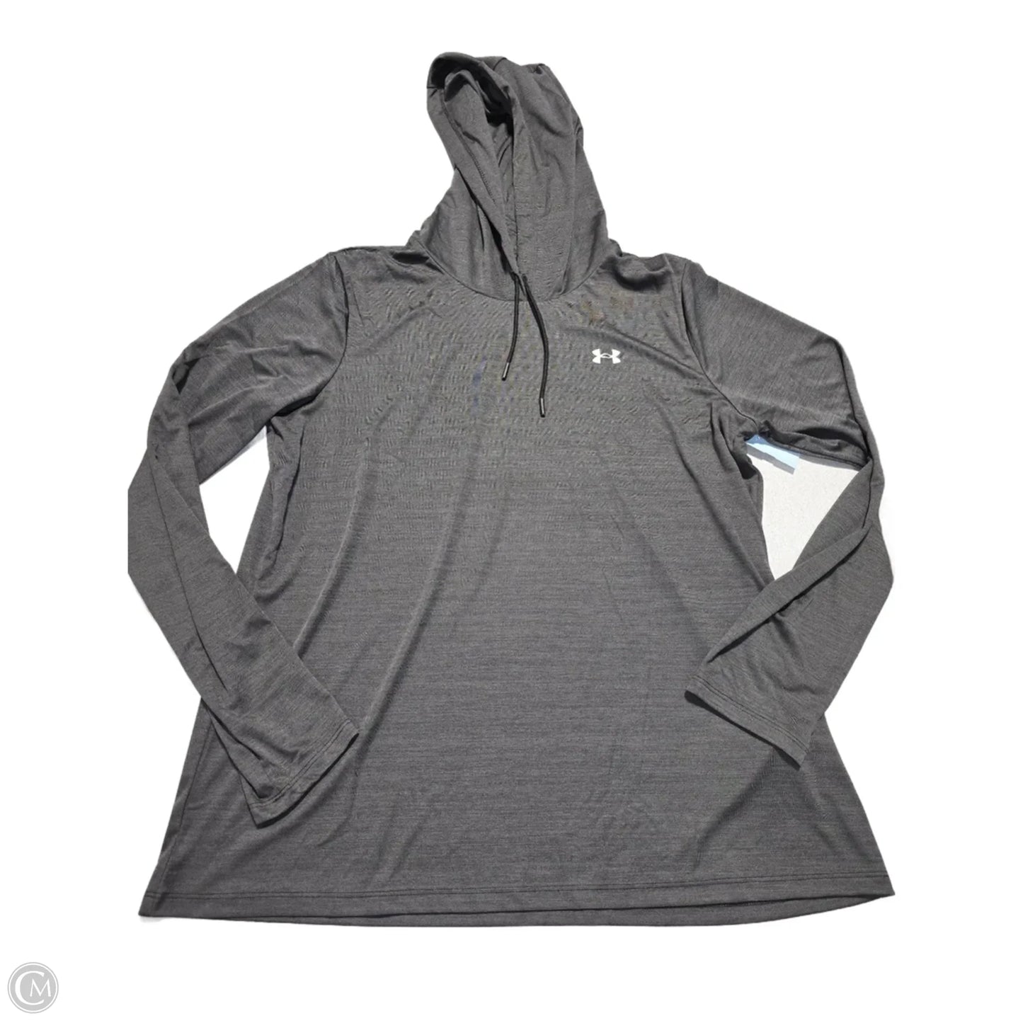 Athletic Top Long Sleeve Hoodie By Under Armour In Grey, Size: Xl