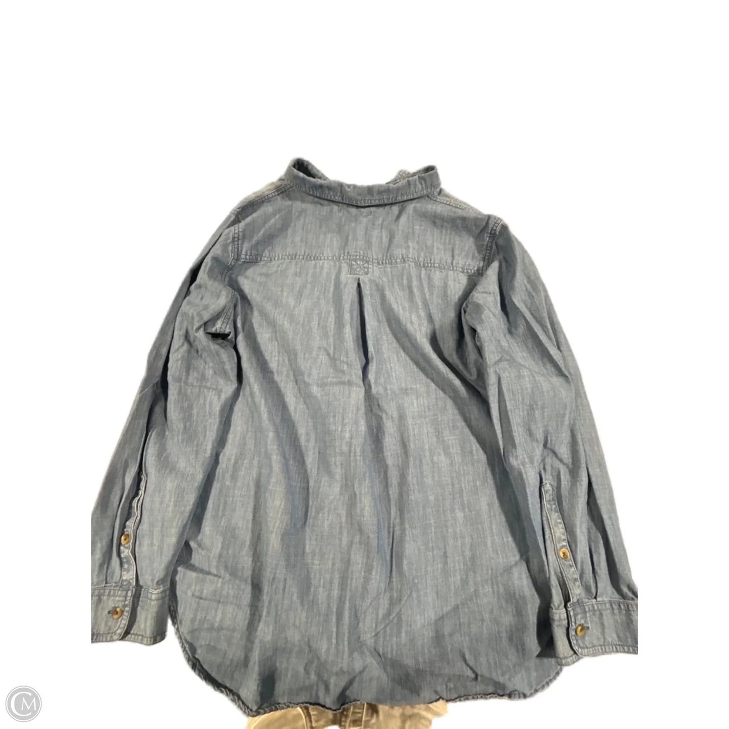 Top Long Sleeve By Sonoma In Blue Denim, Size: Xxl