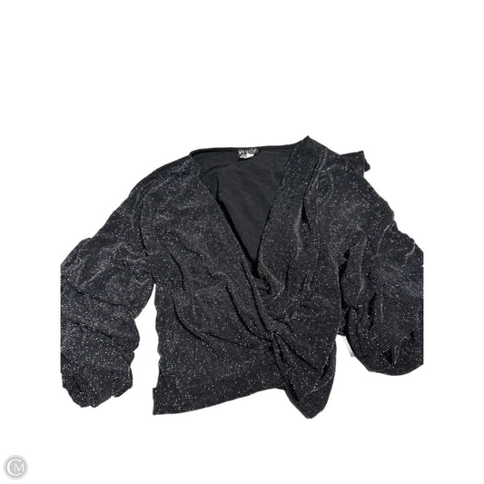 Top Long Sleeve By Venus In Black & Silver, Size: M