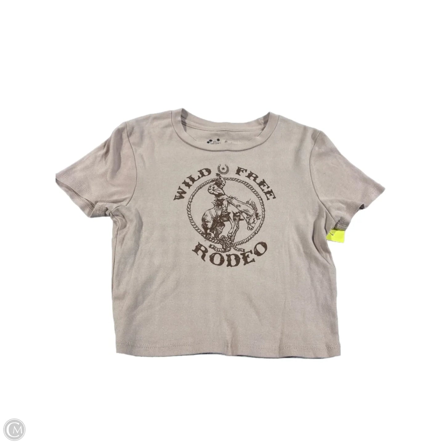 Top Short Sleeve By Cmc In Tan, Size: M