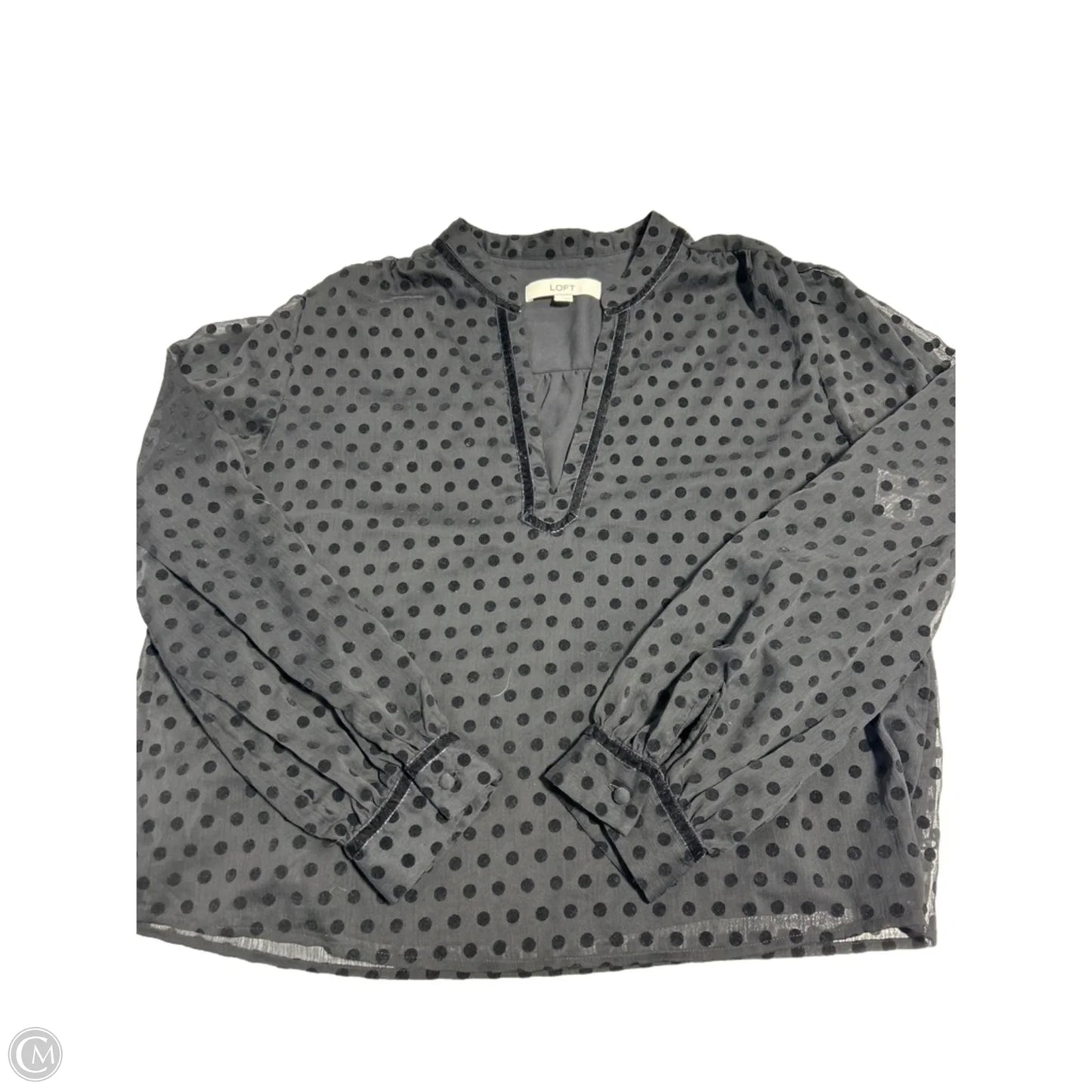 Top Long Sleeve By Loft In Black, Size: L