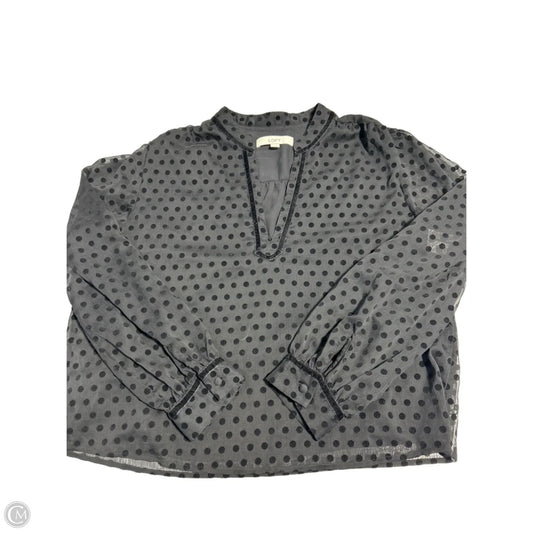 Top Long Sleeve By Loft In Black, Size: L