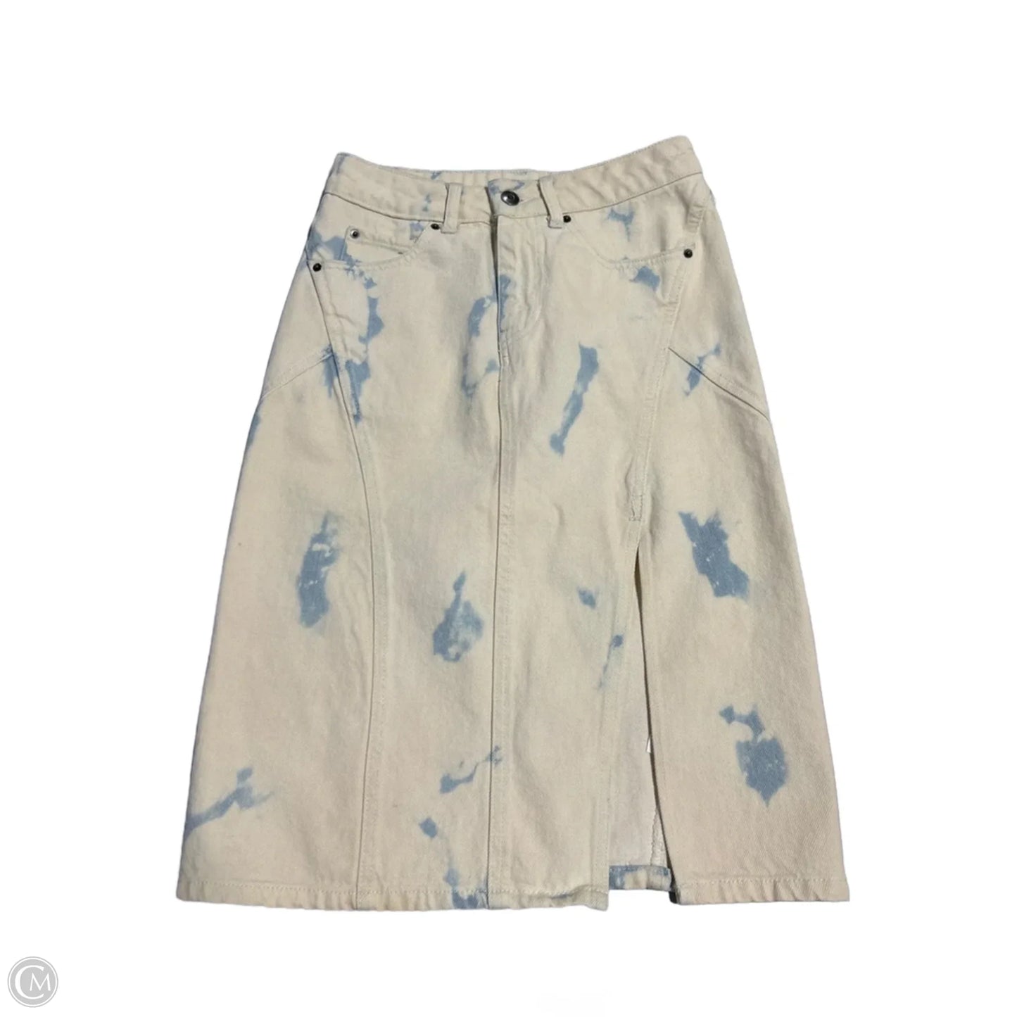 Skirt Midi By Future Collective In Blue & Cream, Size: 0